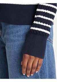 TOMMY HILFIGER - Tommy Hilfiger Sweter Fine WW0WW44993 Granatowy Regular Fit. Kolor: niebieski. Materiał: bawełna #5