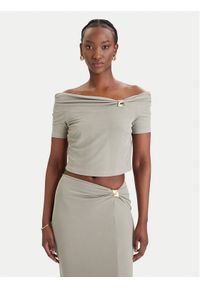 Guess Bluzka W6GP12 K2935 Khaki Regular Fit. Kolor: brązowy #1