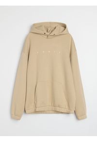 Sinsay - Bluza hoodie - beżowy. Kolor: beżowy