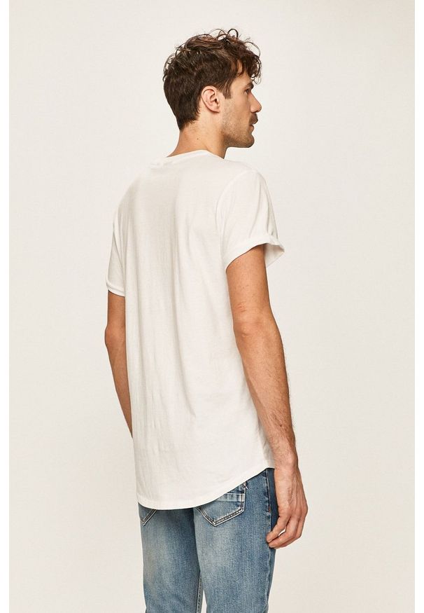 G-Star RAW - G-Star Raw - T-shirt. Kolor: biały. Materiał: dzianina