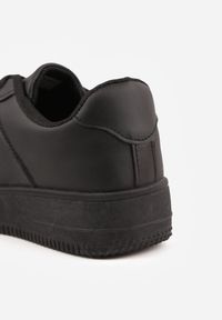 Born2be - Czarne Sneakersy Sznurowane Finos. Okazja: na co dzień. Kolor: czarny. Materiał: jeans. Sport: fitness #6