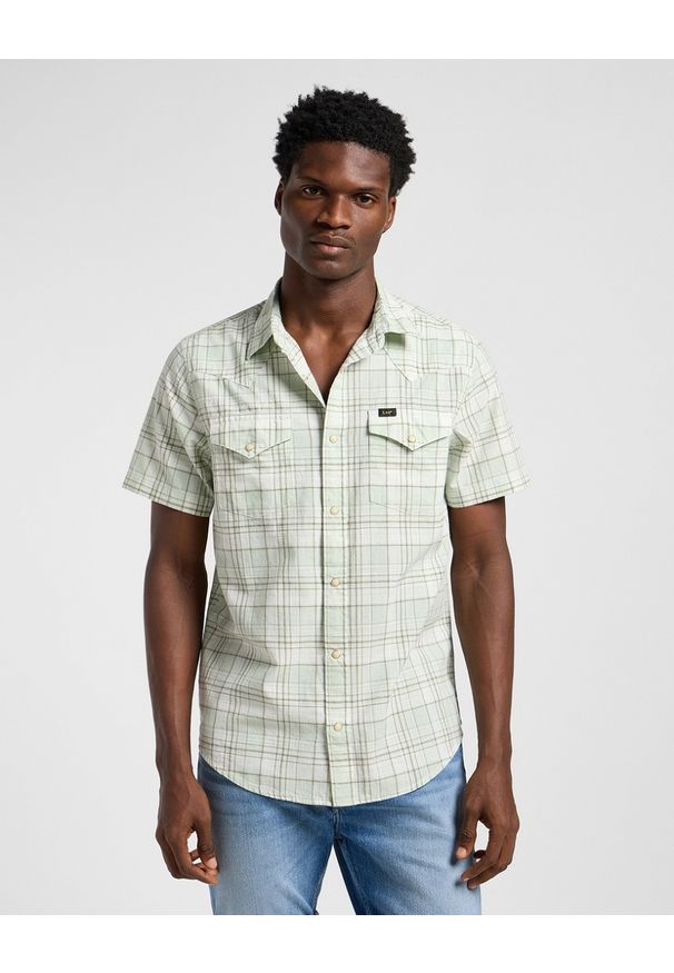 Lee - MESKA KOSZULA LEE SS WESTERN SHIRT MERCANTILE SAGE OM 112364120