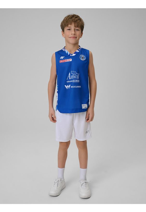 4f - 4F Koszulka meczowa replika wyjazdowa z sezonu 2025/26 dziecięca 4F x Anwil Włocławek - niebieska 146/152 (10-12 lat). Kolor: niebieski. Materiał: materiał. Wzór: nadruk. Sezon: lato