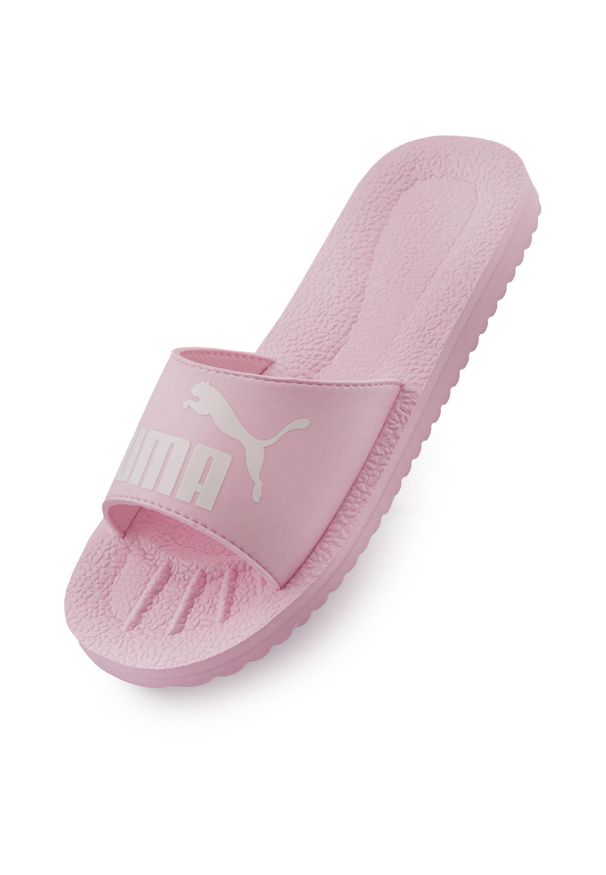Klapki damskie Puma Purecat. Zapięcie: bez zapięcia. Kolor: różowy. Materiał: syntetyk, materiał. Szerokość cholewki: normalna. Sport: turystyka piesza