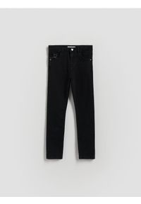 Reserved - Jeansy slim fit z guzikiem w serce - szary. Kolor: szary