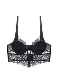 Intica - Koronkowy biustonosz z delikatnymi detalami na co dzień i specjalne okazje Laken. Kolor: czarny. Materiał: koronka. Wzór: gładki, koronka #7