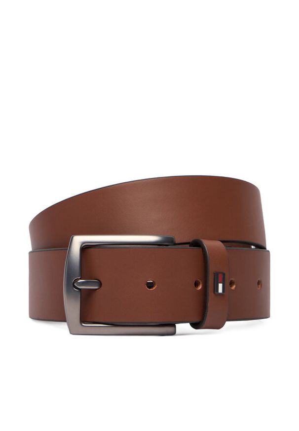 TOMMY HILFIGER - Tommy Hilfiger Pasek Męski Denton 3.5 Ext AM0AM13536 Brązowy. Kolor: brązowy. Materiał: skóra