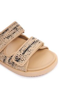 TOMMY HILFIGER - Tommy Hilfiger Klapki Double Strap Raffia FW0FW09122 Beżowy. Kolor: beżowy. Materiał: syntetyk #6