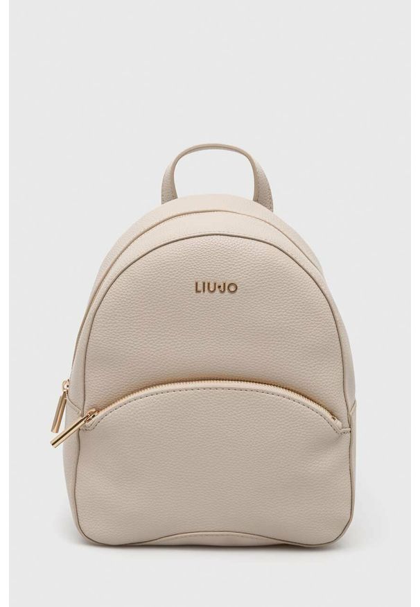 Liu Jo plecak damski kolor beżowy duży gładki. Kolor: beżowy. Wzór: gładki