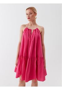 Patrizia Pepe Sukienka letnia 2A2527/A9B9-M450 Różowy Regular Fit. Kolor: różowy. Materiał: bawełna. Sezon: lato #1