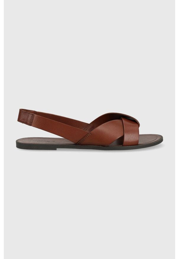Vagabond Shoemakers sandały skórzane TIA 2.0 damskie kolor brązowy 5531.001.27. Zapięcie: pasek. Kolor: brązowy. Materiał: skóra. Wzór: gładki. Obcas: na obcasie. Wysokość obcasa: niski