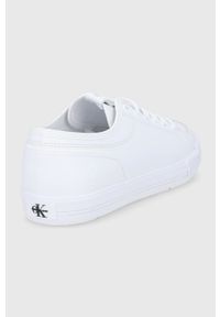Calvin Klein Jeans Buty skórzane kolor biały. Nosek buta: okrągły. Zapięcie: sznurówki. Kolor: biały. Materiał: skóra #3