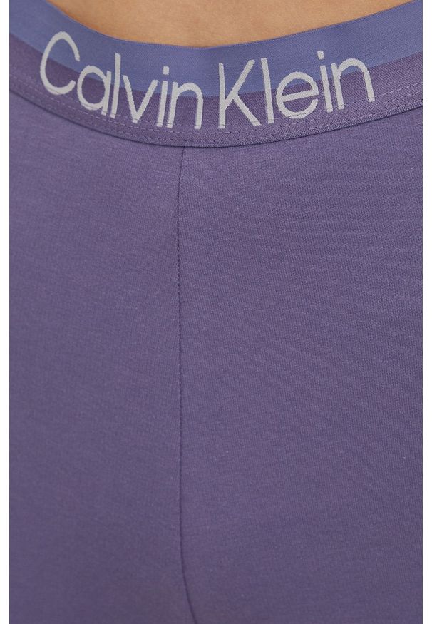 Calvin Klein Underwear Legginsy piżamowe damskie kolor fioletowy z nadrukiem. Kolor: fioletowy. Materiał: dzianina. Wzór: nadruk