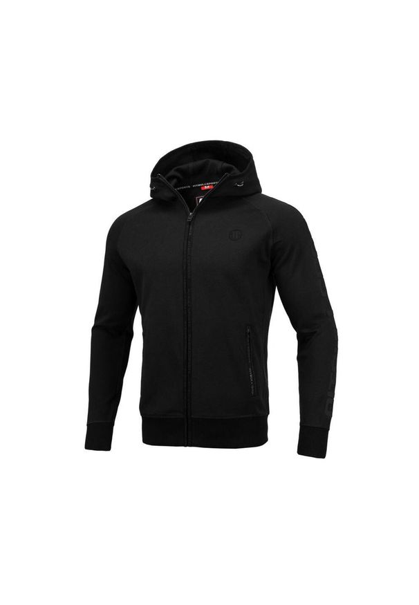 PITBULL - Bluza męska Pitbull rozpinana z kapturem Thelborn. Typ kołnierza: kaptur. Kolor: czarny. Sport: fitness