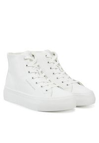 Calvin Klein Jeans Sneakersy Vulc Flatform Mid Mg Lth YW0YW01741 Biały. Kolor: biały. Materiał: skóra #4