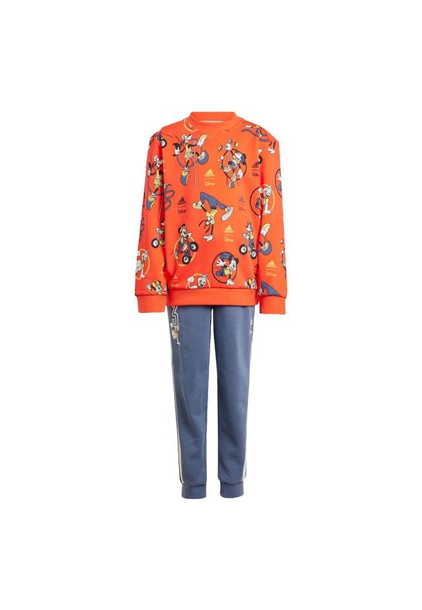 Adidas - Zestaw Disney Mickey Mouse. Okazja: na uczelnię. Kolor: czerwony, wielokolorowy. Materiał: dresówka. Wzór: motyw z bajki. Styl: sportowy