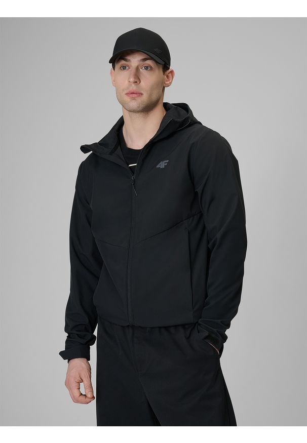 4f - 4F Kurtka softshell wiatroodporna membrana 5000 męska - czarna M. Kolor: czarny. Materiał: softshell