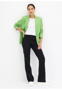 bonprix - Spodnie ze stretchem o kroju bootcut. Stan: obniżony. Kolor: czarny #2