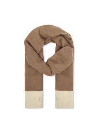 Calvin Klein Szal Linen Blend Emblem Pareo Scarf LV04F9021G Beżowy. Kolor: beżowy. Materiał: len #1