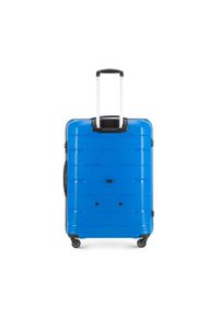Wittchen - Duża walizka z polipropylenu żłobiona. Kolor: niebieski. Materiał: guma #3