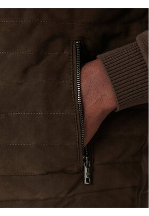 Milestone Kurtka skórzana MSTurner 531624 60705 Brązowy Regular Fit. Kolor: brązowy. Materiał: bawełna