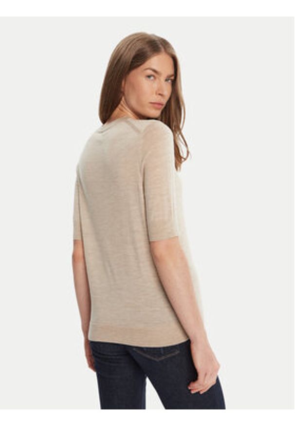 BOSS Sweter Farbella 50544996 Beżowy Slim Fit. Kolor: beżowy. Materiał: wełna