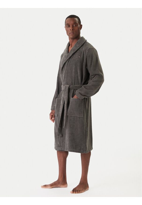 TOMMY HILFIGER - Tommy Hilfiger Szlafrok 2S87905539 Szary. Kolor: szary. Materiał: bawełna
