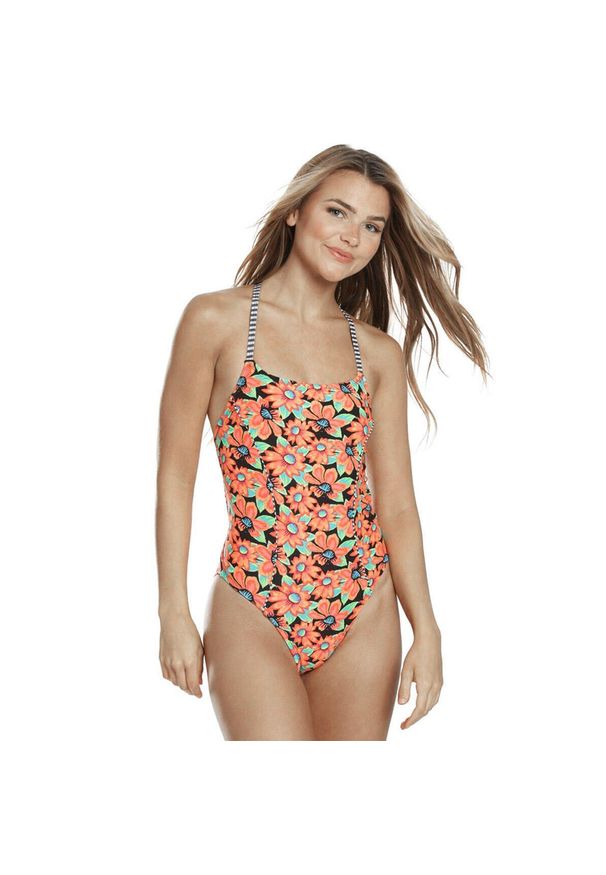 DOLFIN - Strój Kąpielowy Dolfin Revibe Electra Print Diamondback – Rozmiar 30. Kolor: pomarańczowy. Wzór: nadruk