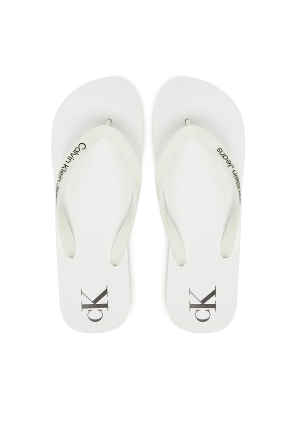 Calvin Klein Jeans Japonki Beach Sandal Transparent Tpu YM0YM01267 Biały. Kolor: biały. Materiał: syntetyk