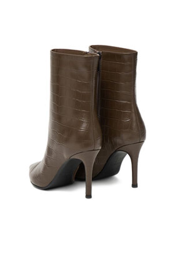 Eva Minge Botki EO-DEMI-GLC6303-6-320 Brązowy. Kolor: brązowy. Materiał: skóra