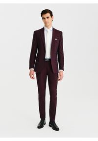 Pako Lorente - PAKO LORENTE - Bordowe spodnie ganiturowe. Kolor: czerwony. Materiał: poliester, wiskoza, elastan. Wzór: gładki. Sezon: wiosna, lato #4