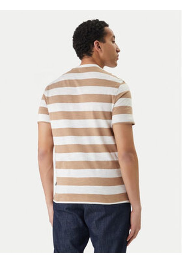 Bugatti T-Shirt 8350-75022C Beżowy Regular Fit. Kolor: beżowy. Materiał: bawełna