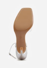 Born2be - Srebrne Sandały na Szpilce VICES z Geometryczną Cholewką Charia. Okazja: na co dzień. Zapięcie: sprzączka. Kolor: srebrny. Wzór: geometria. Obcas: na szpilce. Styl: elegancki, klasyczny, casual #8