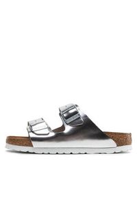 Birkenstock Klapki Arizona Metallic 1005961 Srebrny. Kolor: srebrny. Materiał: skóra