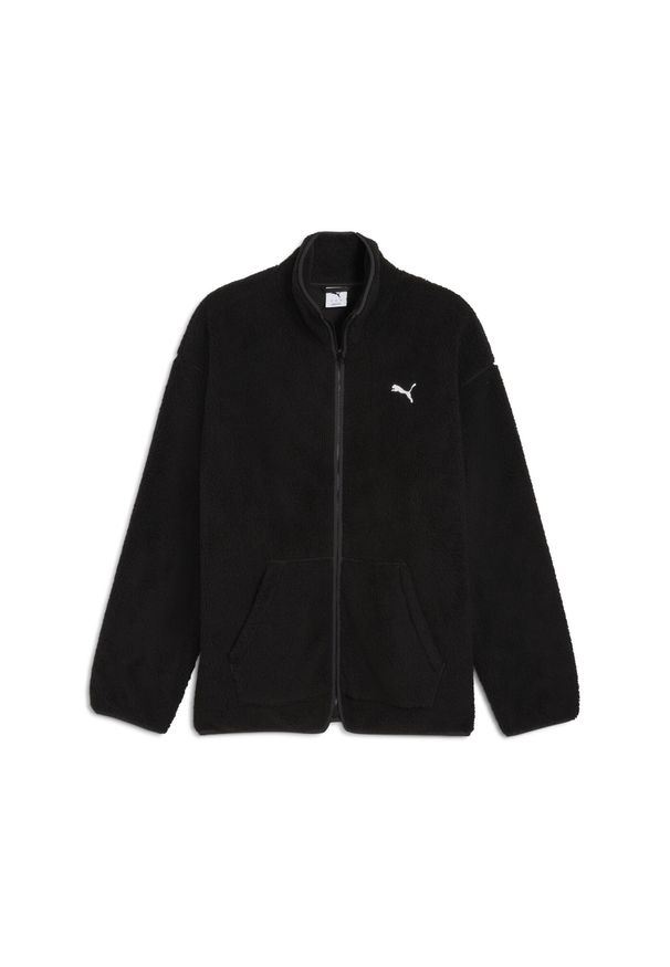 Puma - Męska rozpinana bluza typu sherpa Essentials Elevated na zimę o luźnym kroju. Kolor: szary, fioletowy, wielokolorowy, czarny. Sezon: zima. Sport: bieganie