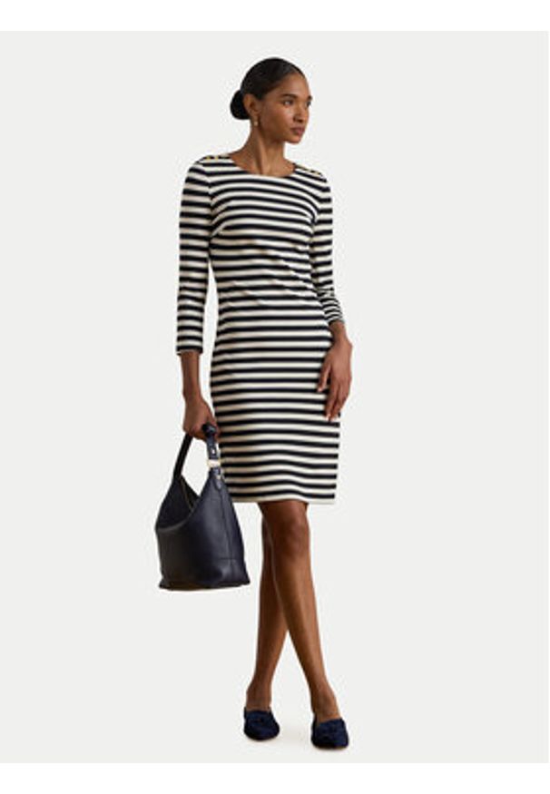 Lauren Ralph Lauren - LAUREN RALPH LAUREN Sukienka codzienna 200P03678001 Granatowy Regular Fit. Okazja: na co dzień. Kolor: niebieski. Materiał: wiskoza. Typ sukienki: proste. Styl: casual