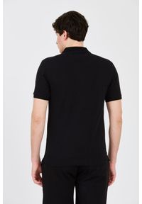 La Martina - LA MARTINA Czarne męskie polo z małym logo, Rozmiar XL. Typ kołnierza: polo. Kolor: czarny #5
