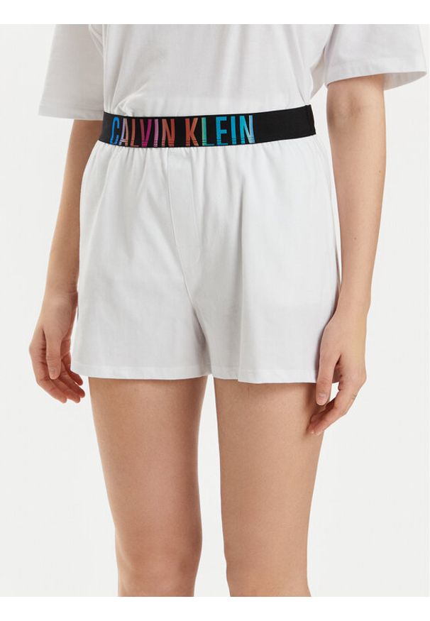 Calvin Klein Underwear Szorty piżamowe 000QS7194E Biały Relaxed Fit. Kolor: biały. Materiał: bawełna