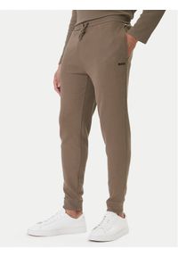 BOSS Spodnie dresowe Waffle 50535878 Brązowy Regular Fit. Kolor: brązowy. Materiał: bawełna, syntetyk #1