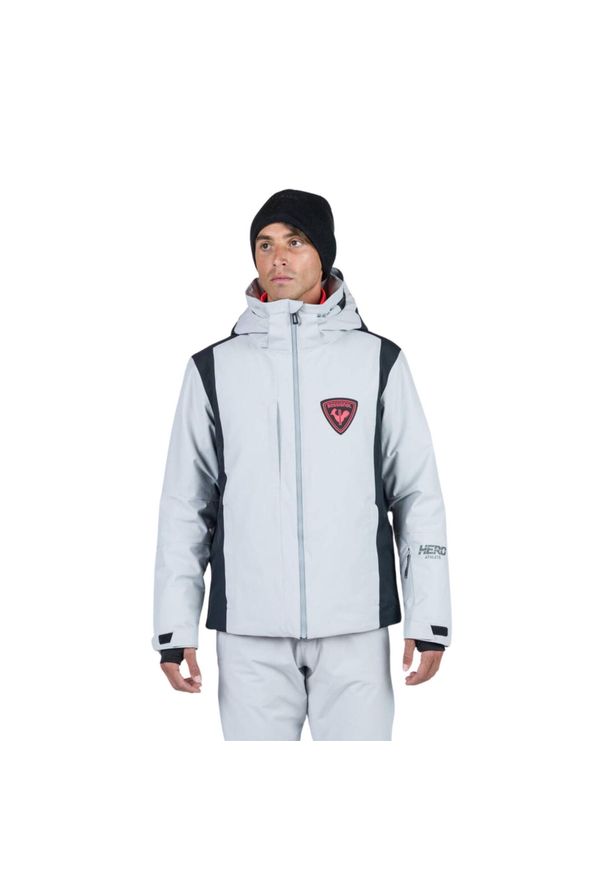 Kurtka Narciarska Rossignol męska Hero Velika JKT jasno-szara. Kolor: szary. Sezon: zima. Styl: wakacyjny