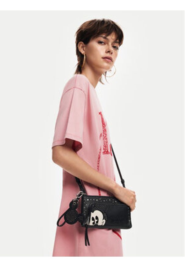 Desigual Duży Portfel Damski 24WAYP35 Czarny. Kolor: czarny. Materiał: skóra