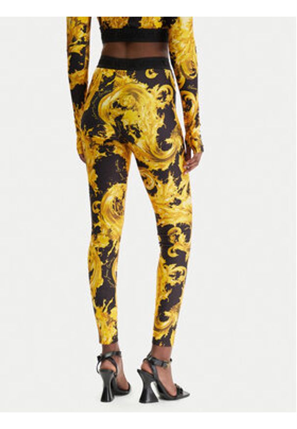 Versace Jeans Couture Legginsy 80HAC101 JS532 Czarny Slim Fit. Kolor: czarny. Materiał: syntetyk