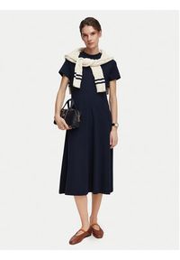 TOMMY HILFIGER - Tommy Hilfiger Sukienka codzienna WW0WW50825 Granatowy Regular Fit. Okazja: na co dzień. Kolor: niebieski. Materiał: bawełna. Typ sukienki: proste. Styl: casual #2