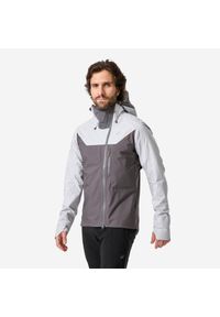 ROCKRIDER - Kurtka przeciwdeszczowa rowerowa Rockrider MTB All Mountain. Kolor: żółty, brązowy, szary, wielokolorowy. Materiał: materiał. Sport: turystyka piesza #1