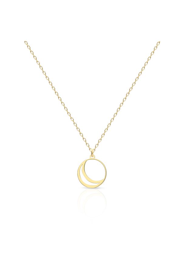 W.KRUK - Naszyjnik srebrny pozłacany półksiężyc. Materiał: pozłacane, srebrne. Kolor: srebrny