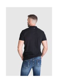 Just Cavalli - JUST CAVALLI Koszulka polo męska, czarna złoto srebrne logo, Rozmiar XXL. Typ kołnierza: polo. Kolor: czarny #3