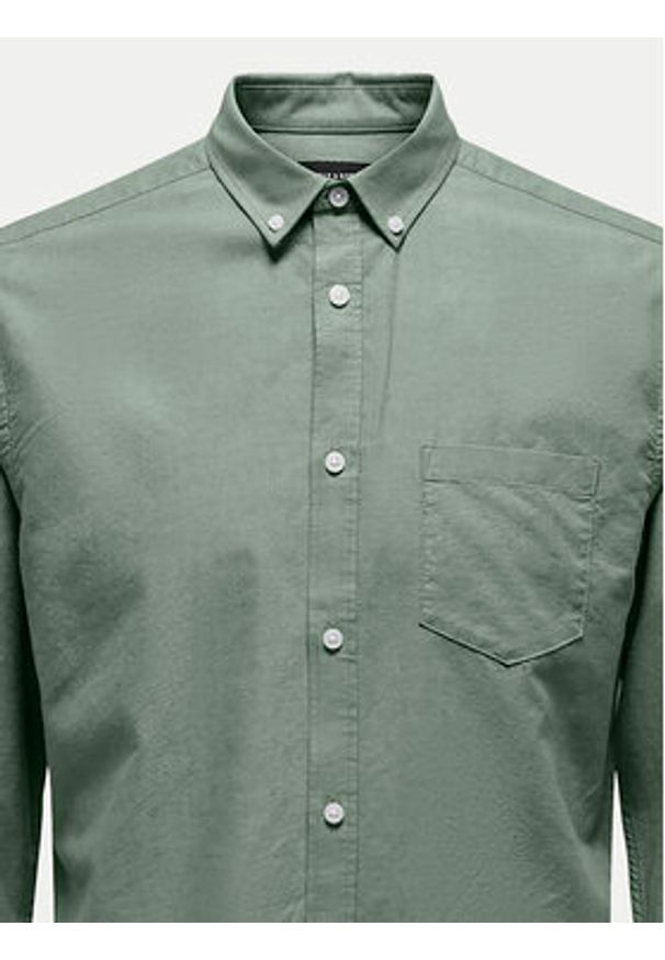 Only & Sons Koszula Alvaro 22006479 Zielony Slim Fit. Kolor: zielony. Materiał: syntetyk