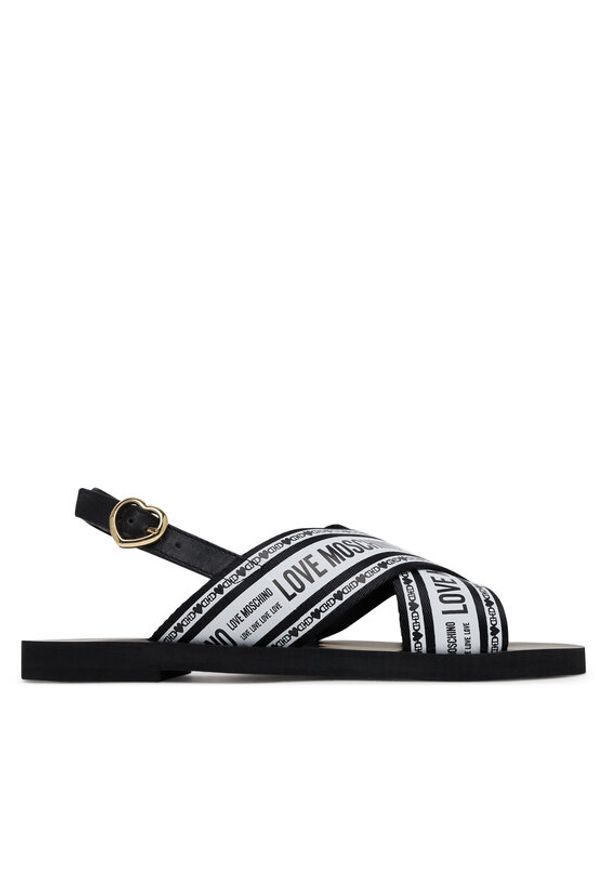 Love Moschino - LOVE MOSCHINO Sandały San Lod Micro20 JA16142G0MIX200A Czarny. Kolor: czarny. Materiał: materiał