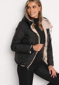 Born2be - Jasnobeżowa Dwustronna Kurtka Pikowana Ozdobiona Sznurkami Mivvena. Okazja: na co dzień. Kolor: beżowy. Materiał: jeans. Długość rękawa: długi rękaw. Długość: długie. Wzór: aplikacja. Styl: casual #2