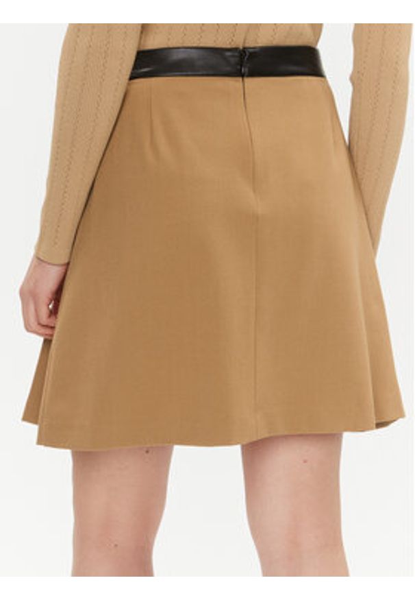 DKNY Spódnica mini P3GN7U37 Brązowy Regular Fit. Kolor: brązowy. Materiał: wiskoza, syntetyk